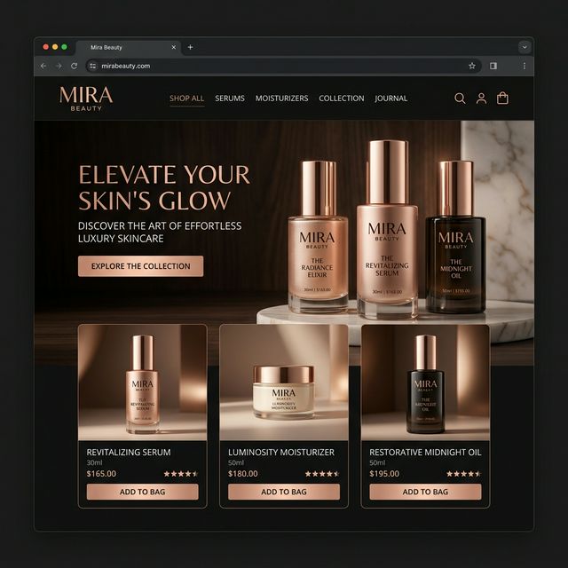 Mira Beauty e-commerce website